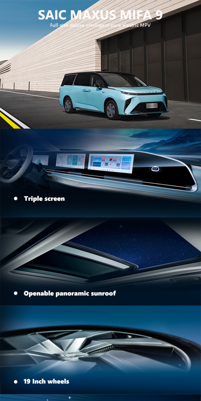 2024 マクサス MIFA9 MPV EV カー 7 席 走行距離 480km 560km フロントホイールドライブ 0